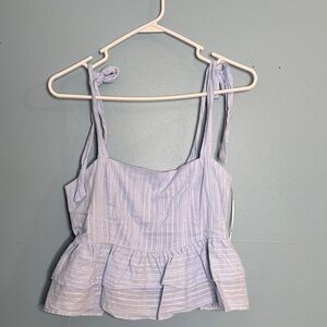 Lost and Wander Striped Blue Sleeveless Top